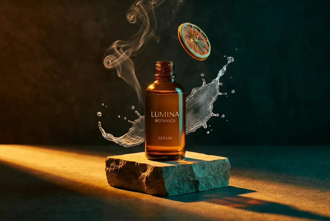 Photo lifestyle de produit cosmétique mise en scène